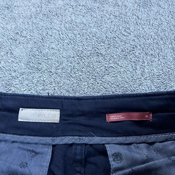 PILCRO Anthropologie Navy Button Fly Wide Leg Pants - Picture 5 of 8